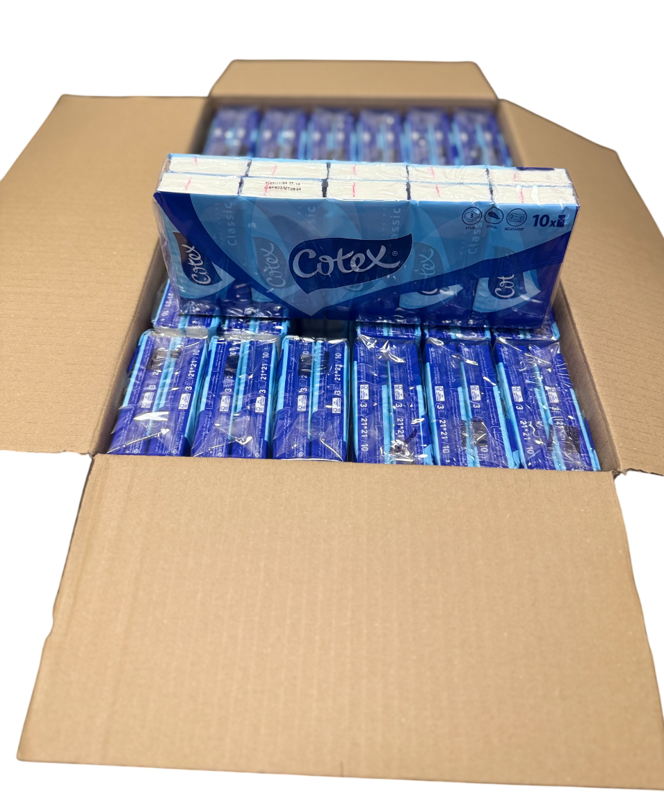 COTEX pocket tissues compact size for on-the-go use