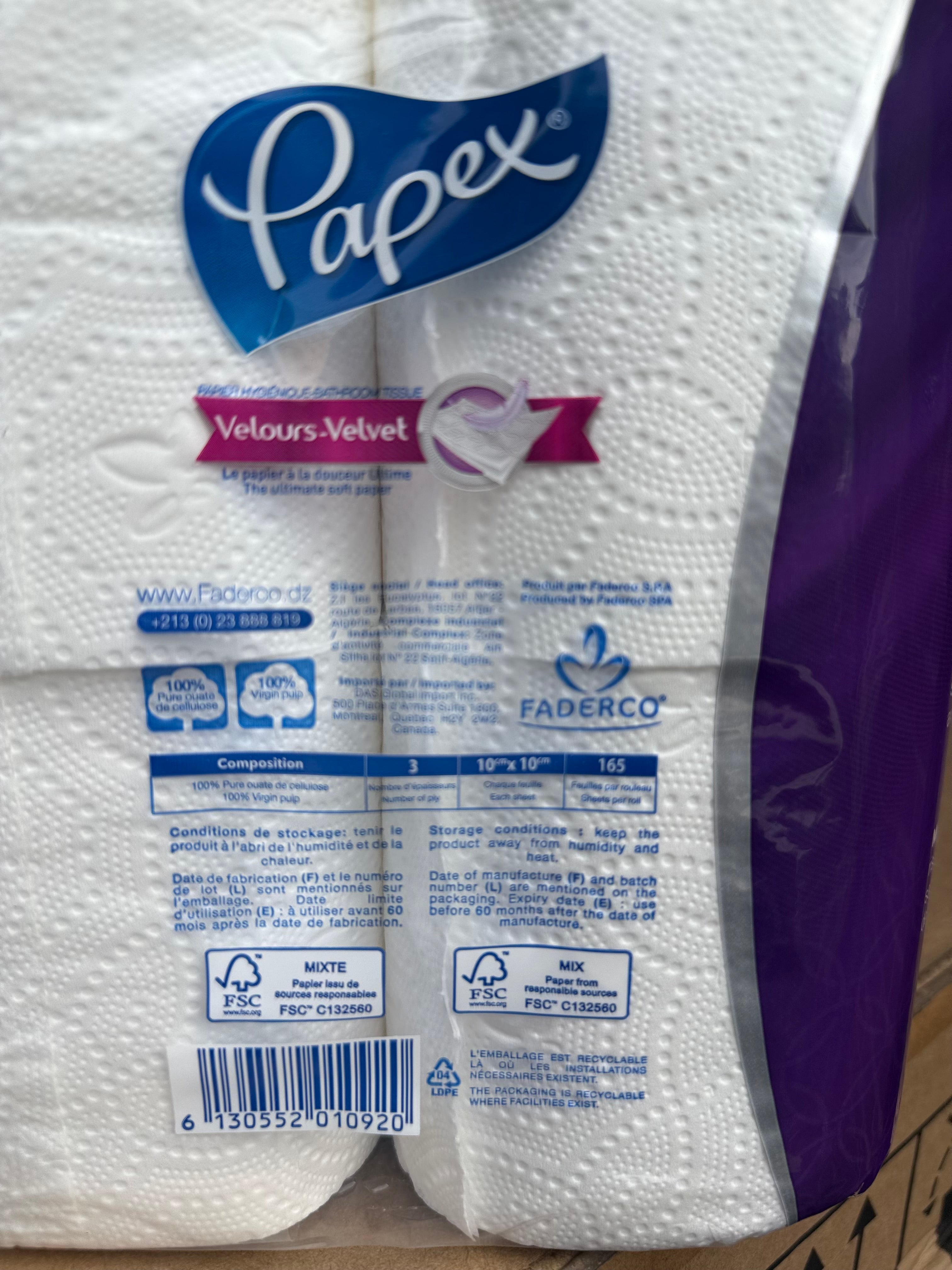 Papex paper towel package with branding and product details.