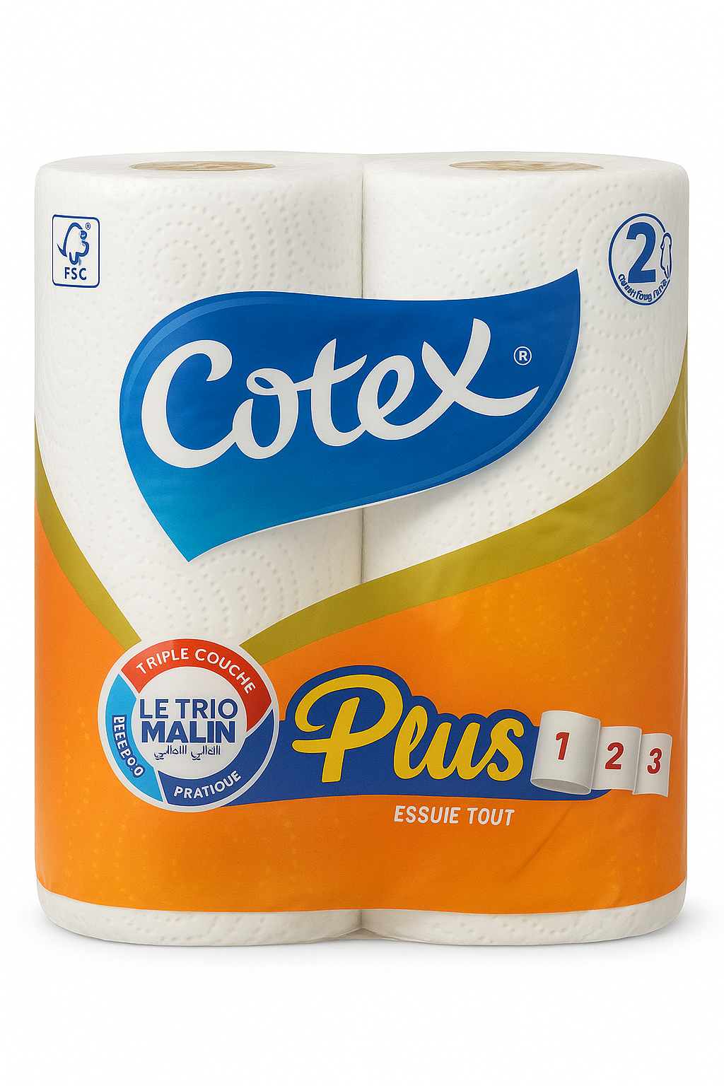 Cotex Plus kitchen rolls packaging on a white background