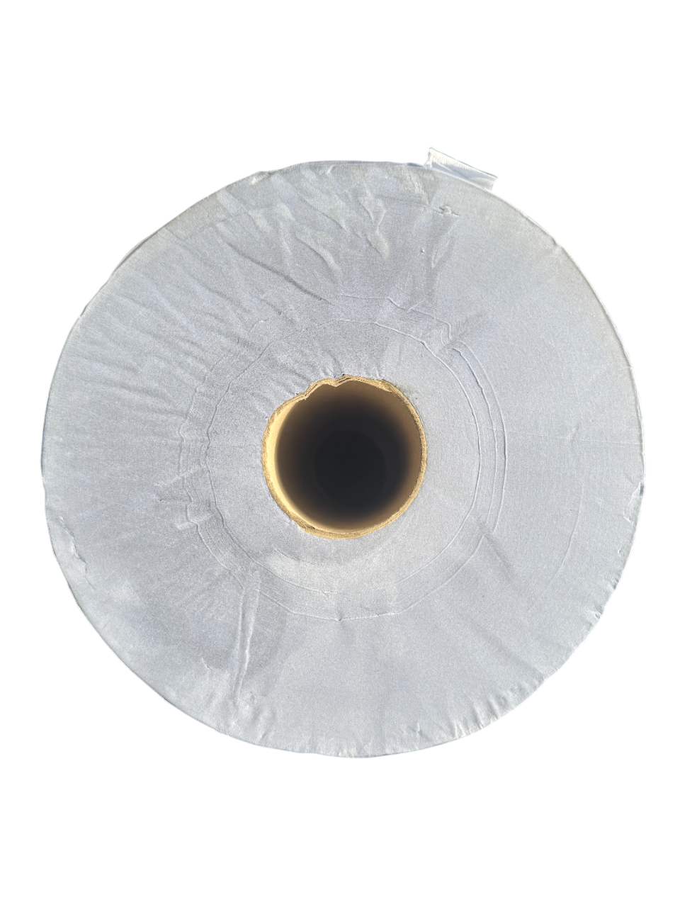 Roll of blue centrefeed on a white background